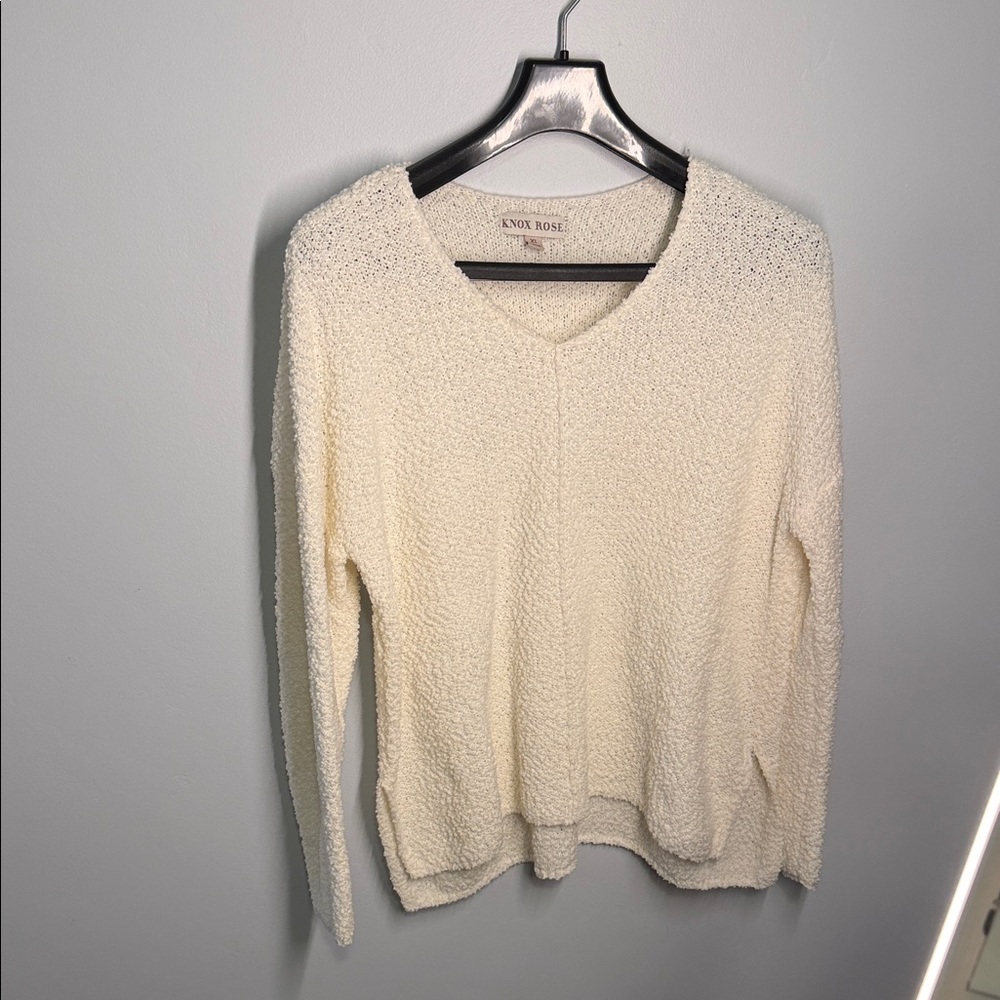 Knox Rose Cream V-Neck Sweater